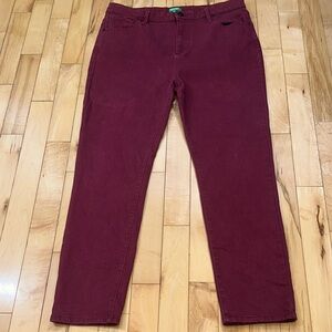 United Colors Of Benetton Women's Dark Red Straight Leg Jeans
